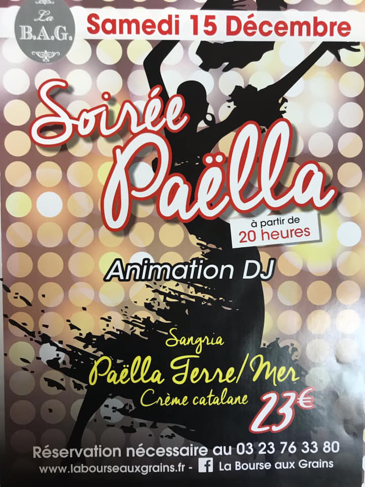 Soirée Paëlla Samedi 15 décembre 2018